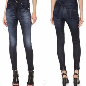 Rag & bone/JEAN Justine High-Rise Zip-Cuff skinny jeans